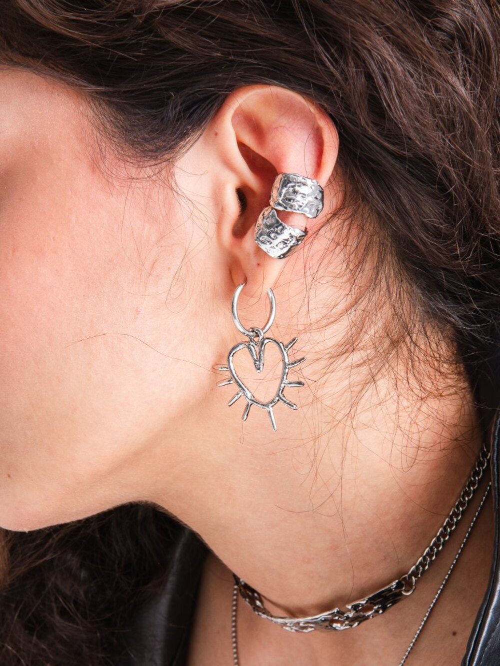 Tide Organic Ear Cuff, Handmade Sculptural Jewelry, Minimalist Ear Wrap